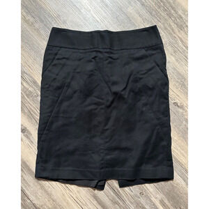 The Limited Black Pencil Skirt Lined Zip Closure Cotton Spandex Size 6